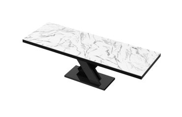 Stół rozkładany XENON LUX 160 - Marble white (Marmur / Czarny)
